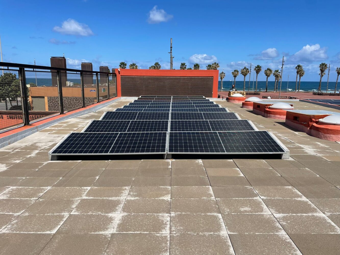 Renglón de paneles solares